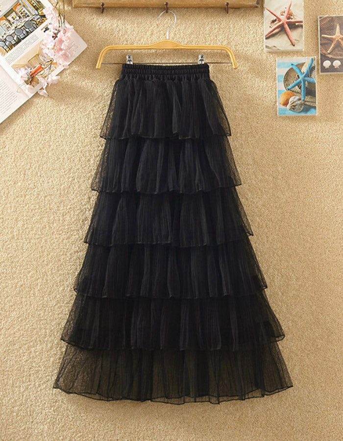 Cute A line tulle skirt 3501