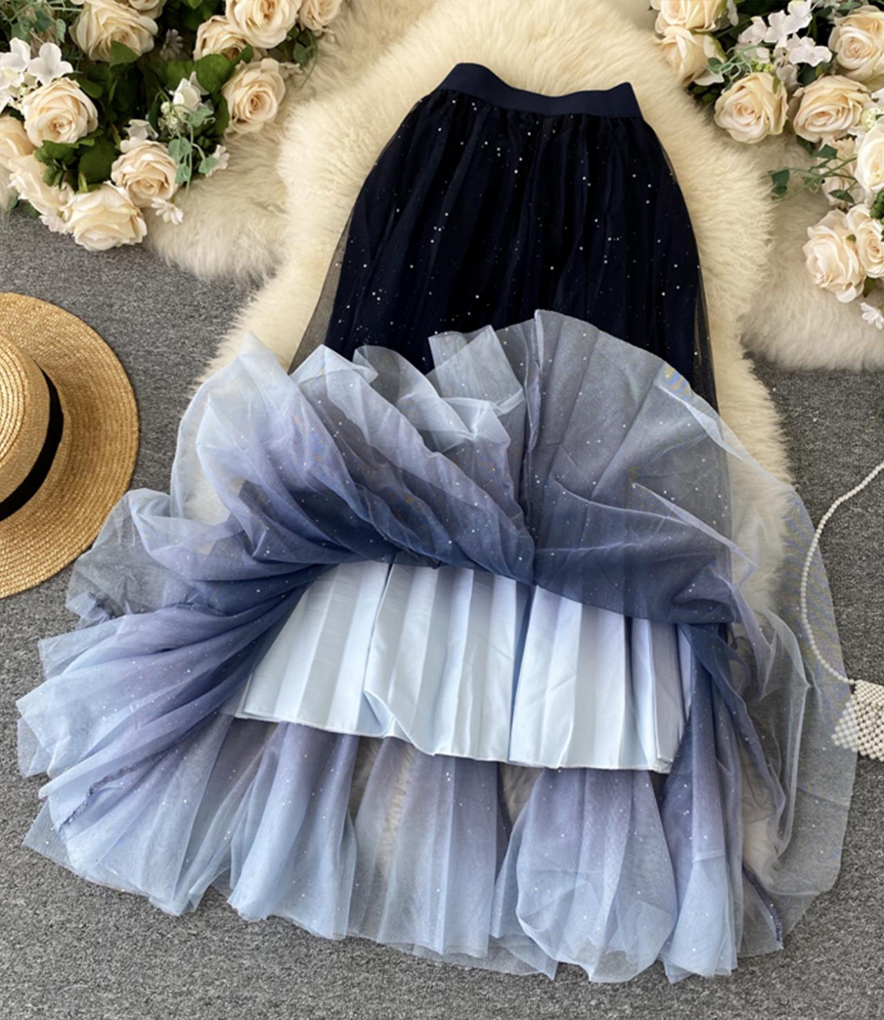 Cute A line tulle skirt 3457