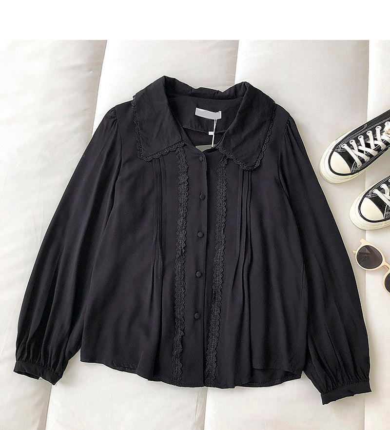Women's sense of minority solid color shirt 6260