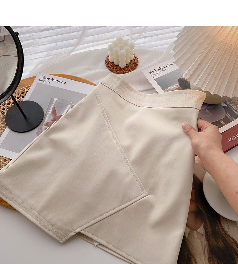 Korean design irregular A-shaped high waist short skirt fashion 5449