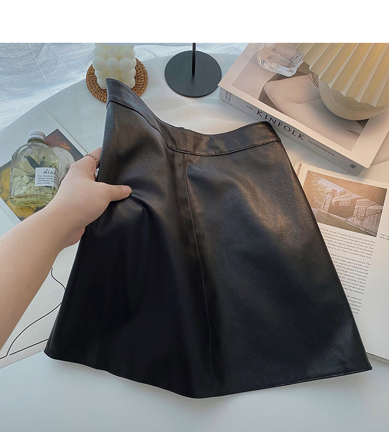 High waist solid simple A-line skirt 5406