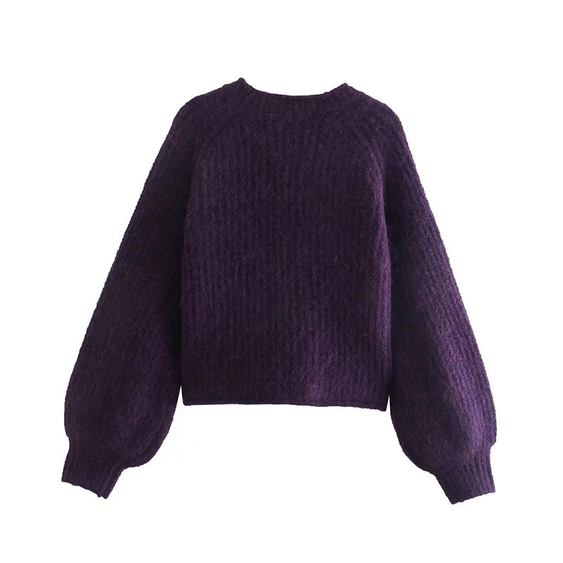 New lazy French spike knit sweater 7354