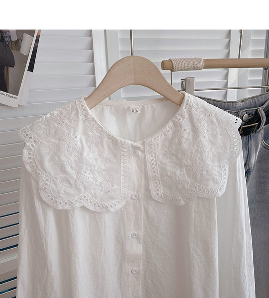 Baby collar shirt slim long sleeved top trendy 6366