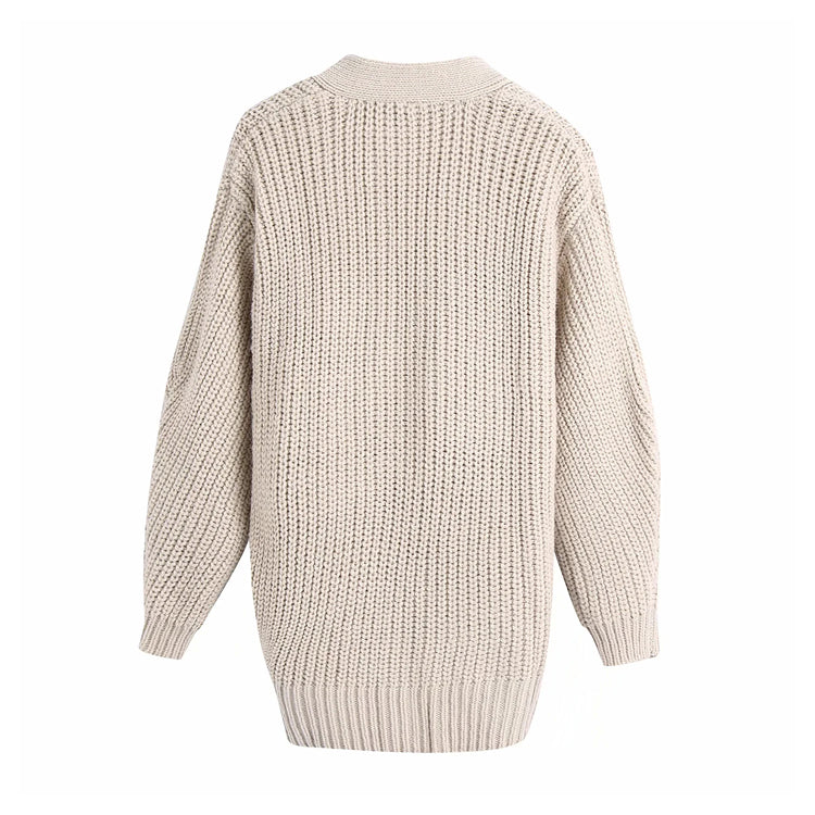 Slim bow double breasted knit coat 7398