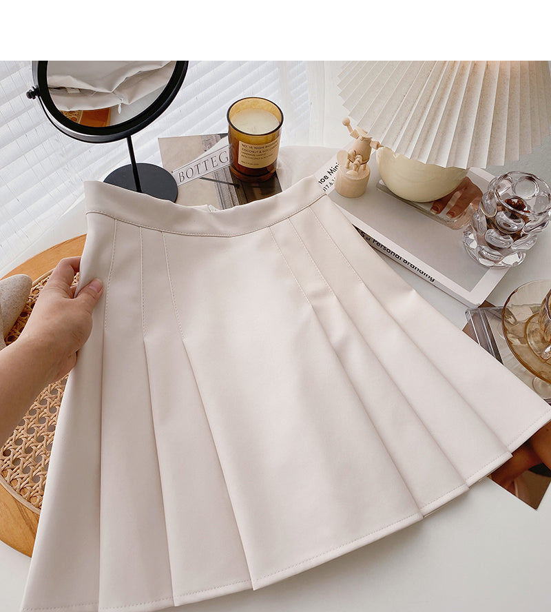 Design sense retro temperament thin high waist pleated skirt 5561