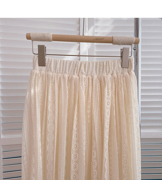 Slim and versatile elastic high waist A-line skirt 5793