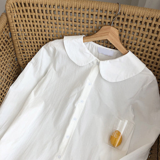Old age literary style long sleeved shirt 6233