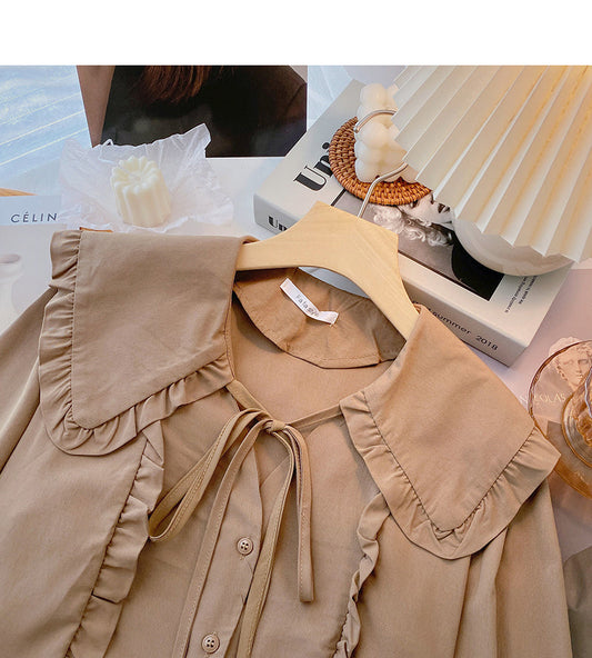 Korean design sense age reducing versatile student top 6365