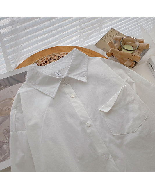 The new Korean style slim temperament loose literary top 6404