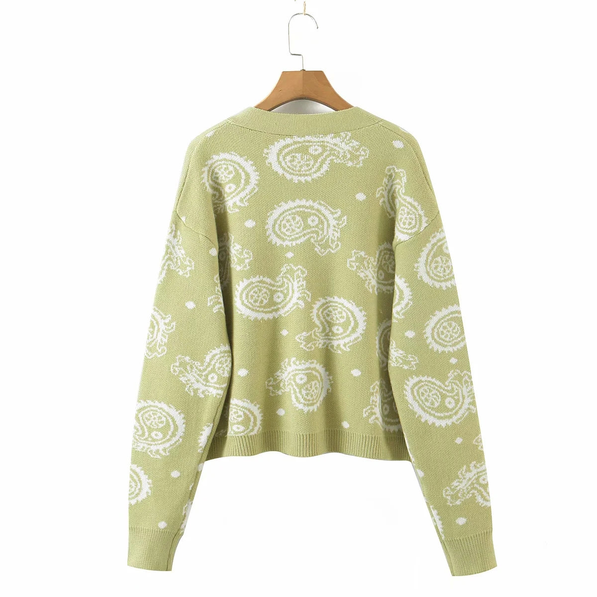 V-Neck Sweater lazy style loose long sleeve knitted cardigan 7264