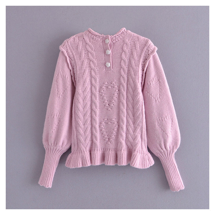 Vintage Palace Style Bubble Sleeve Sweater 7308