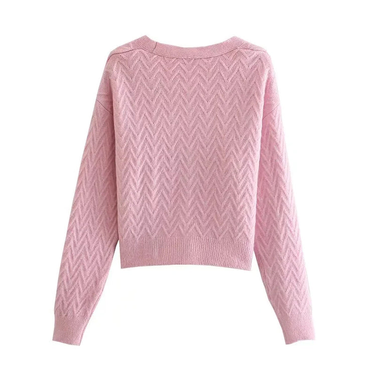 Versatile herringbone twill knit cardigan jacket 7400