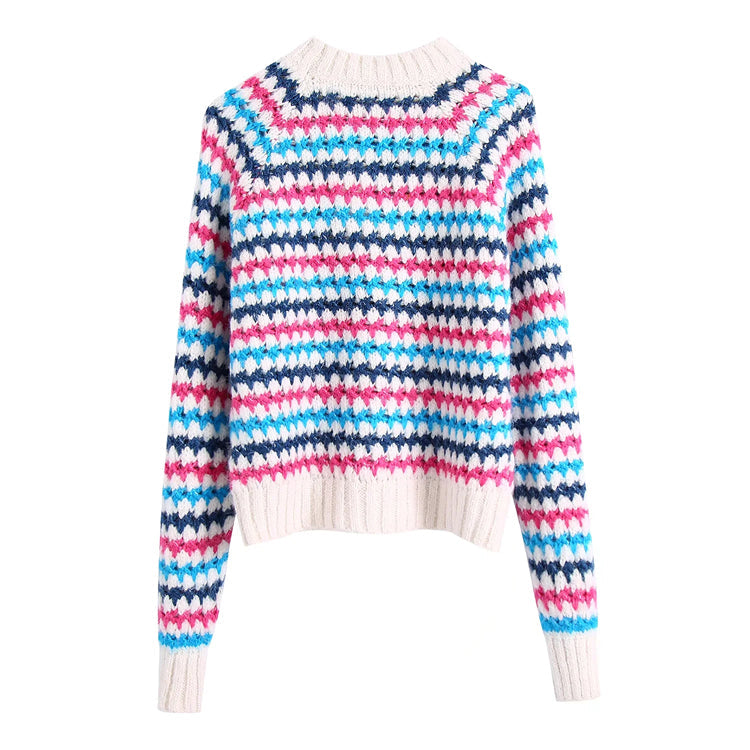 New Vintage striped Crew Neck Long Sleeve T-Shirt 7489