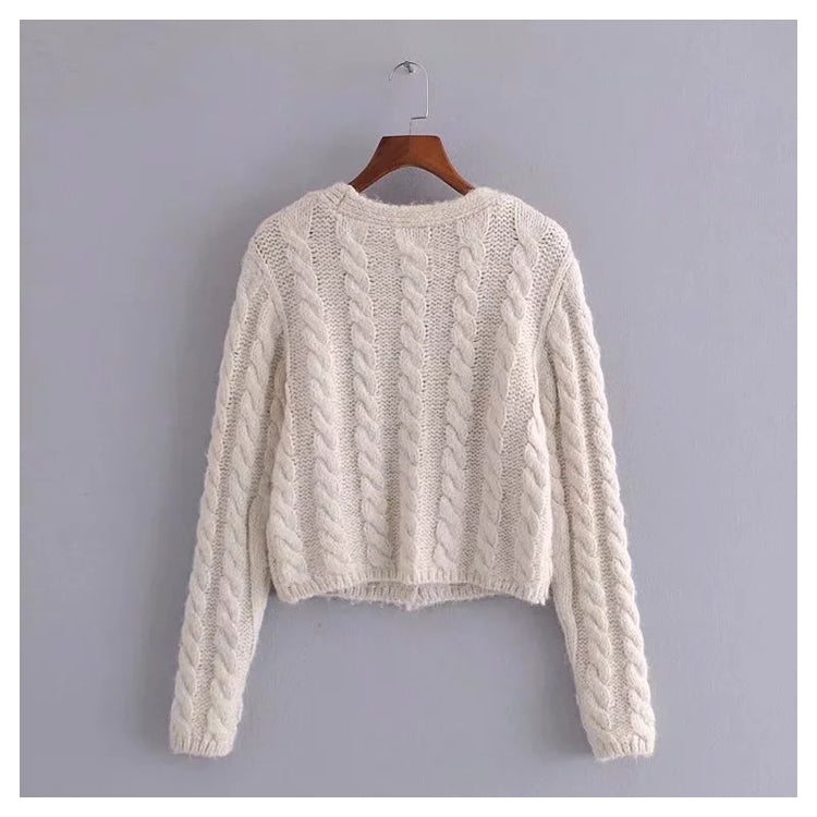 Versatile synthetic gem button 8-ply cardigan 7409