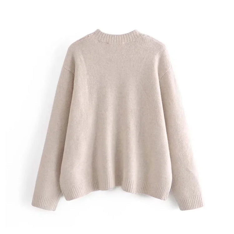 Sweet little girl jacquard cute wind loose knit sweater 7410