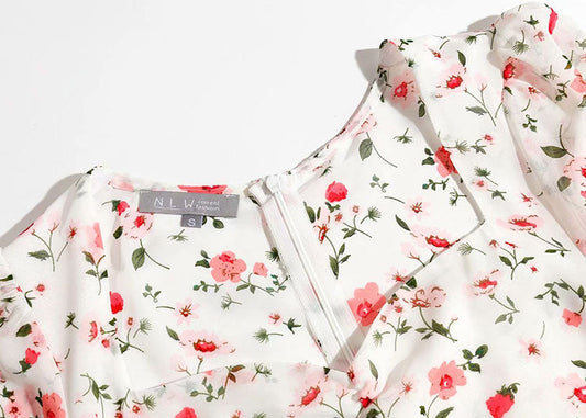 Elegant sweet retro fresh Printed Dress 7059