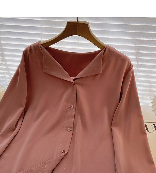 Loose long sleeved top with thin temperament and falling feeling 6267