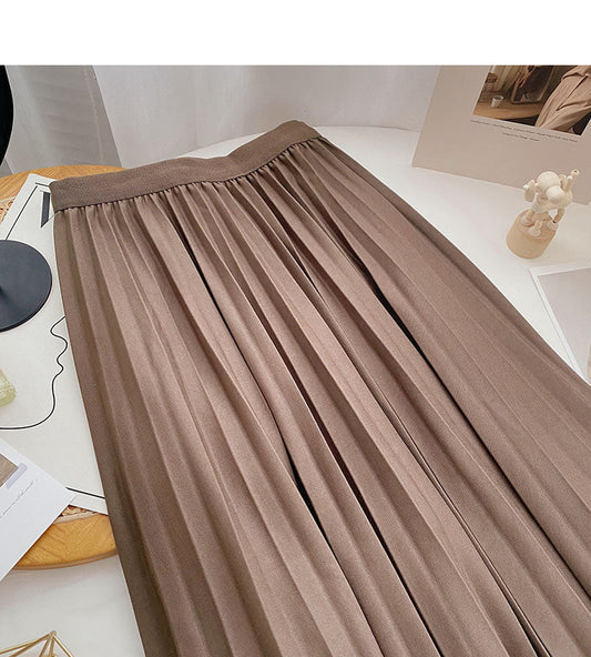 Niche design Vintage high waist A-line skirt with mesh 5787