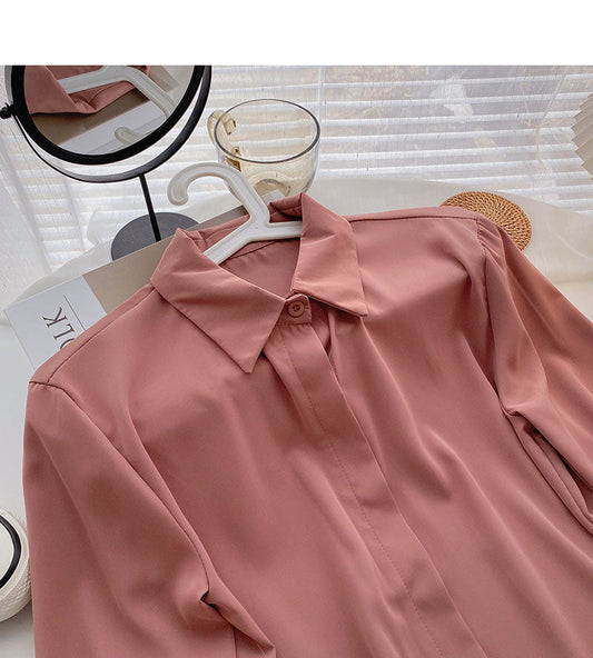 Casual outside with long sleeve top solid shirt 6262