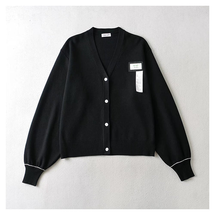 Vintage contrast button lazy style loose coat 7429