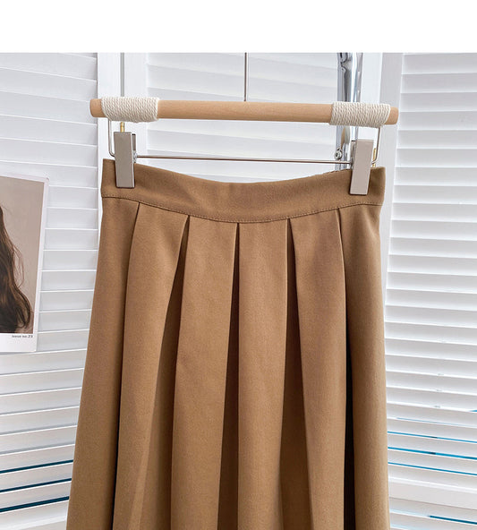 The new Korean version is slim and Retro High Waist A-shaped skirt 5824