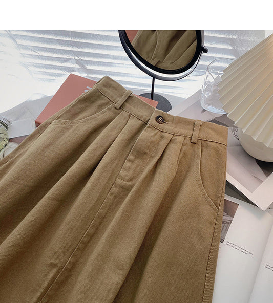 Casual and versatile student A-shaped high waist skirt 5746