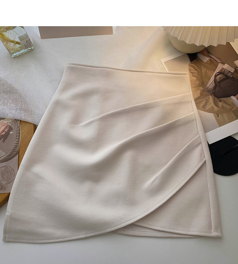 Personalized irregular design wrinkled High Waist Hip Wrap Skirt 5306