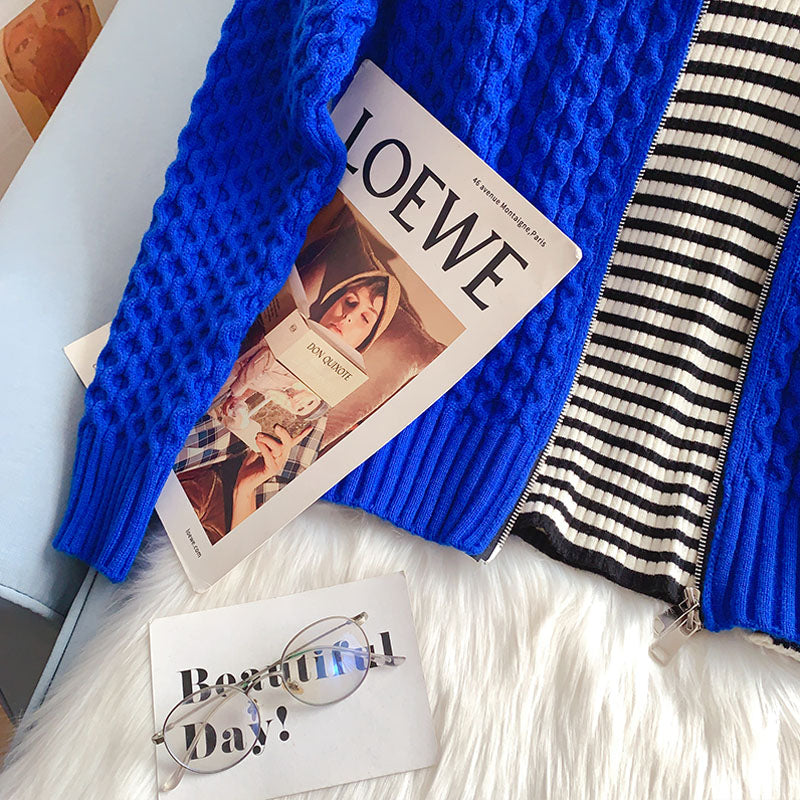 Klein Blue zipper sweater cardigan 5126