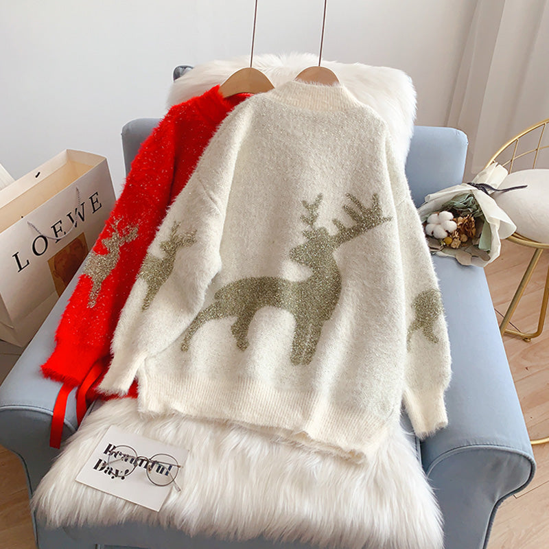 New loose and lazy style coat imitation mink sweater 5130
