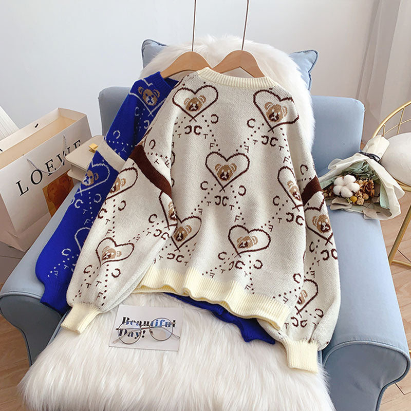 Lazy wind Cartoon Bear sweater 5147