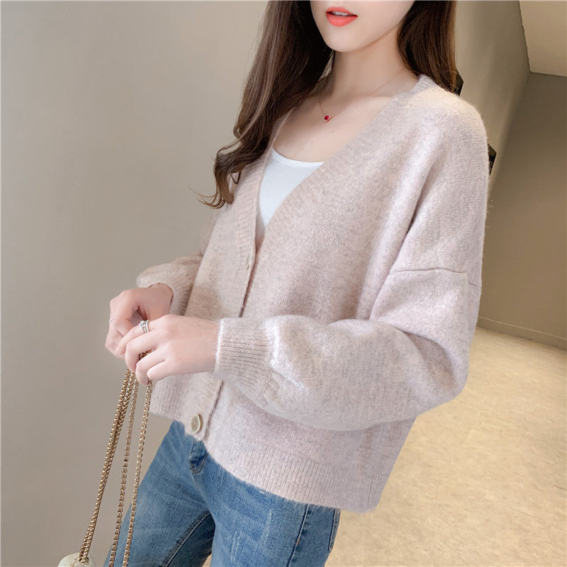 Small fresh knitted cardigan foreign coat 5269
