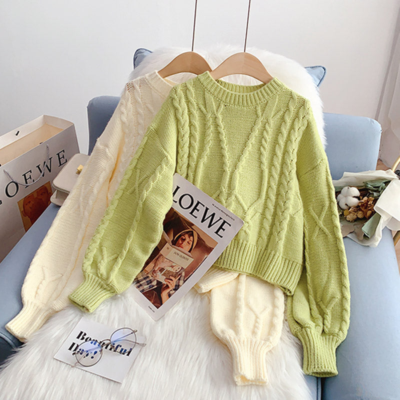 Fashion twist sweater small design sense minority 5106