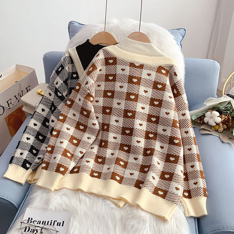 Half turtleneck sweater design fake two-piece sweater top 4964