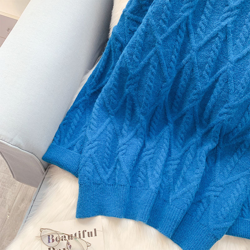 Twist sweater lazy wind loose wear 5084