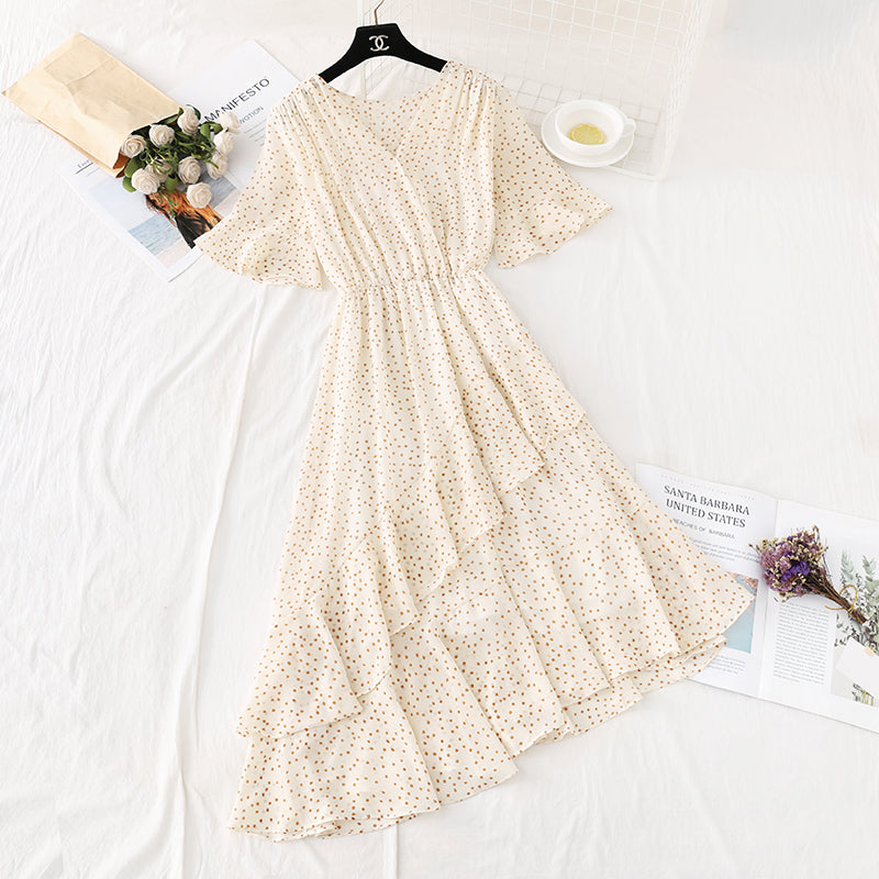 New Kikyo first love Mori chiffon skirt with irregular Ruffle 4589