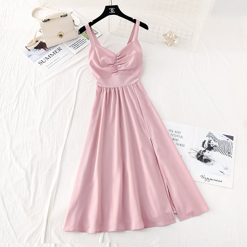 New Kikyo's first love French retro temperament, slim waist and Sen skirt 4525