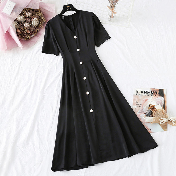 Narrow waist, smart smoked French Platycodon grandiflorum long skirt 4135