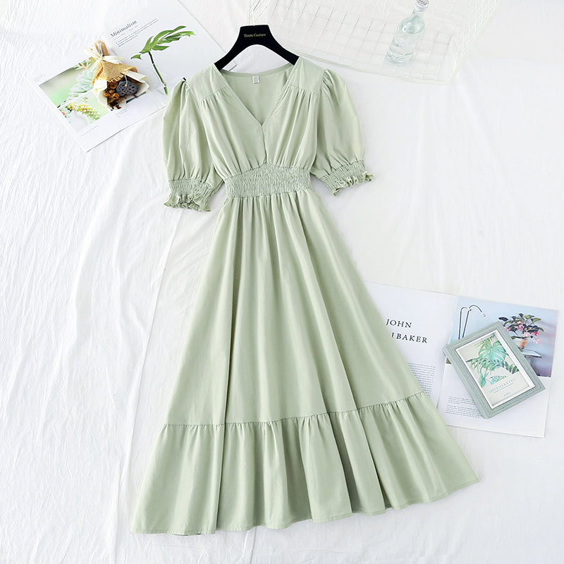 Skirt with slim waist, French fairy Sen long skirt 4164