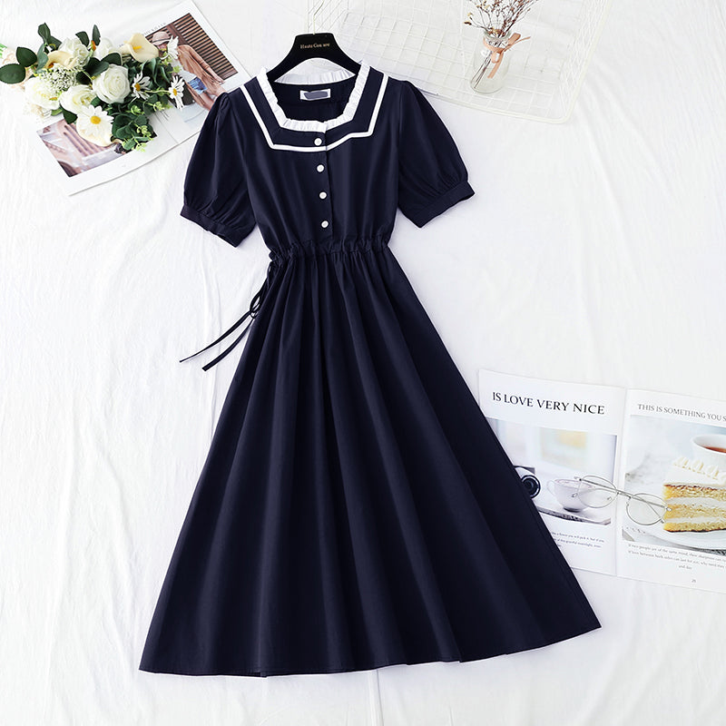 French retro cotton linen dress 4267