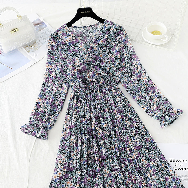 Lace up pleated waist for thin Pleated Chiffon Skirt 3874