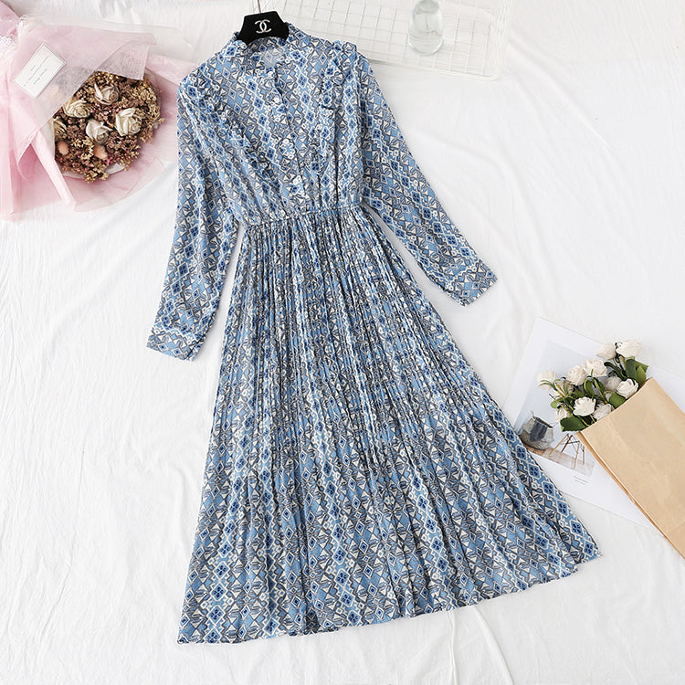 New interior with French retro knee pleated skirt 3961
