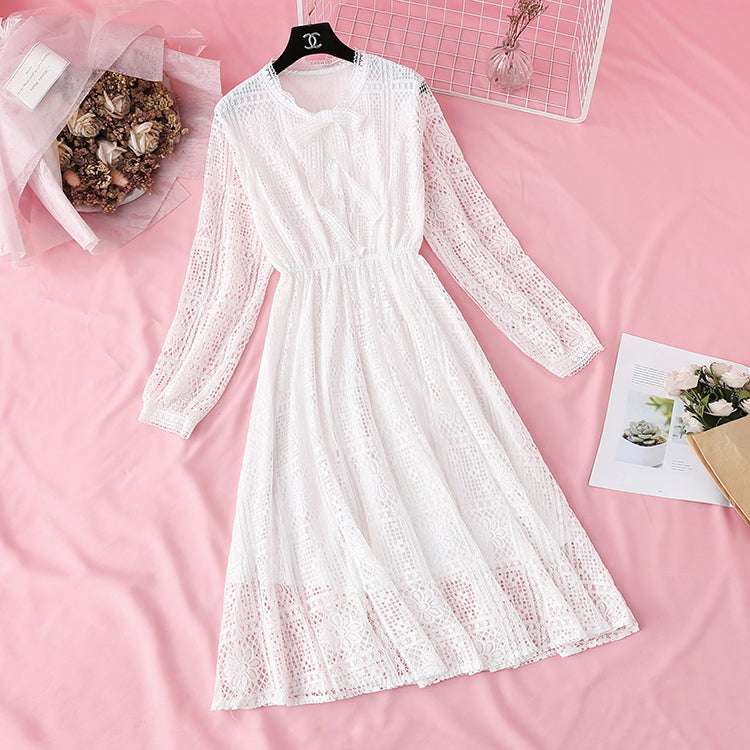 Bow gentle wind lace dress 3798