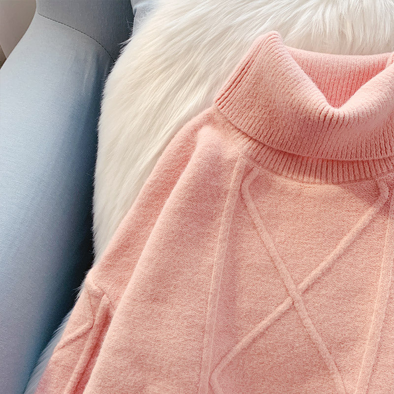 High neck sweater bottomed sweater top 5032