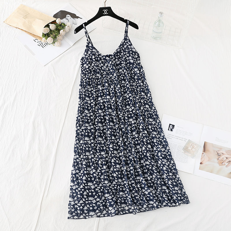 Pleated Chiffon Skirt fairy super xiansen French dress 4122