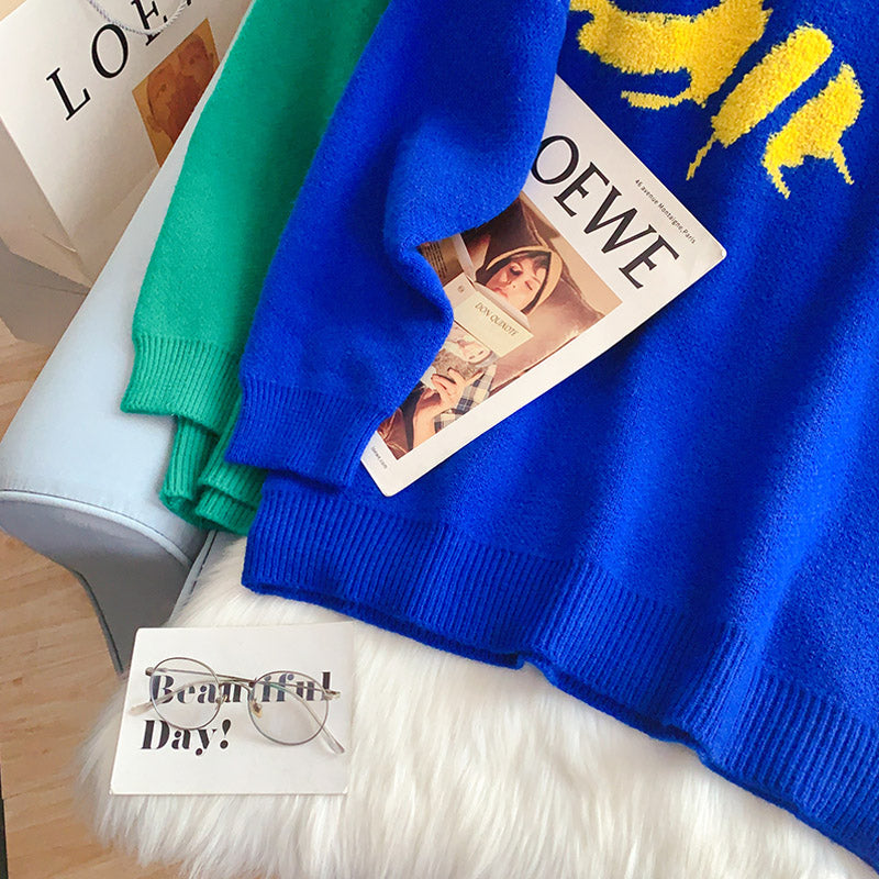 Loose pullover, wearing a lazy and foreign style sweater 5261