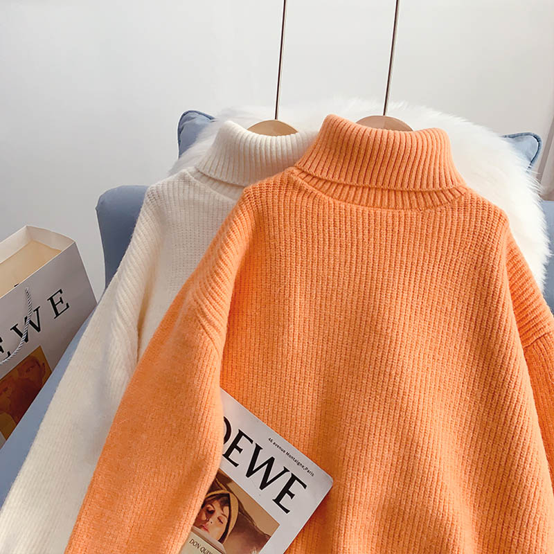 Candy color turtleneck sweater new sweater top 4950