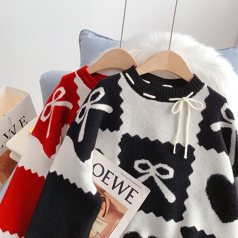 Red Christmas Sweater foreign style sweater 5030