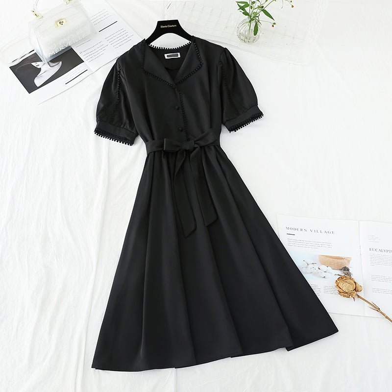 The new waist is slim, goddess skirt is cool, French solid long skirt 4672