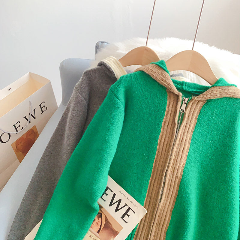 Korean hooded sweater coat cardigan 5219