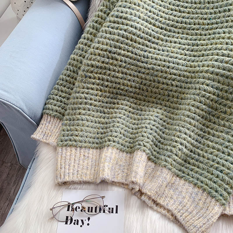 Coarse wool high neck sweater Pullover 5056